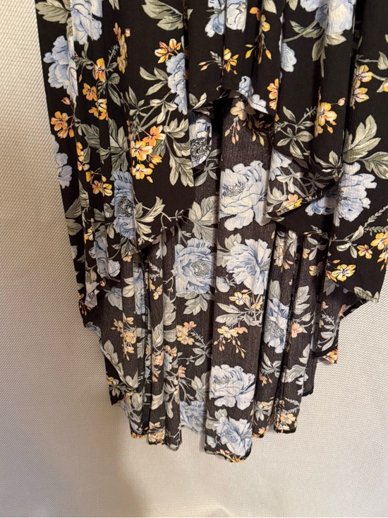 American Eagle Outfitters Black Maxi Dress with Blue and Yellow Floral Print - Picture 4 of 12